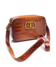 TWINSET Mini bag a tracolla in pelle stampa coccodrillo  - Sacs pour Femme