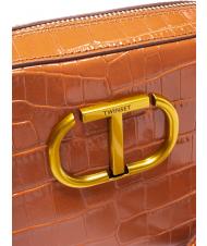 TWINSET Mini bag a tracolla in pelle stampa coccodrillo  poudre de bronzage ombr&eacute; stcocco - Sacs pour Femme - 3