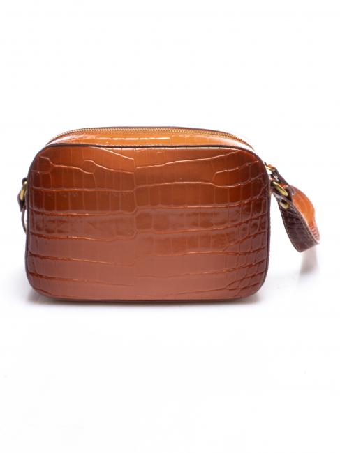 Mini bag a tracolla in pelle stampa coccodrillo  poudre de bronzage ombr&eacute; stcocco - Sacs pour Femme