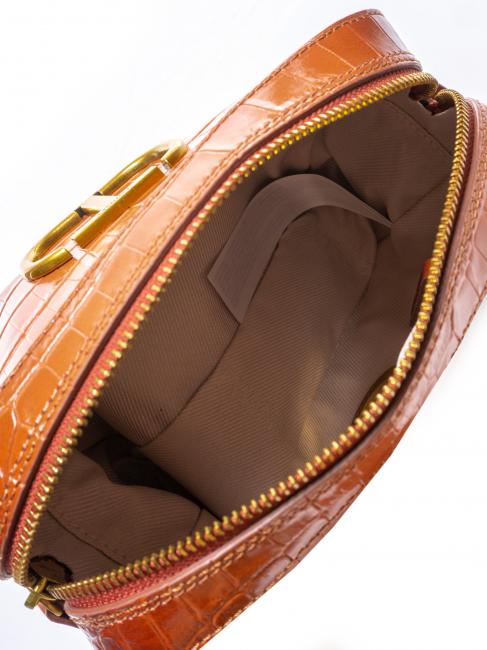 Mini bag a tracolla in pelle stampa coccodrillo  poudre de bronzage ombr&eacute; stcocco - Sacs pour Femme