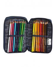 INVICTA Astuccio 3 zip Kit avec tout pour l'&eacute;cole ! grillenuancesbleu - &Eacute;tuis et Accessoires - 3
