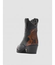 MANILA GRACE Stivaletto camperos basso in pelle con inserti pitonati  - Chaussures Femme