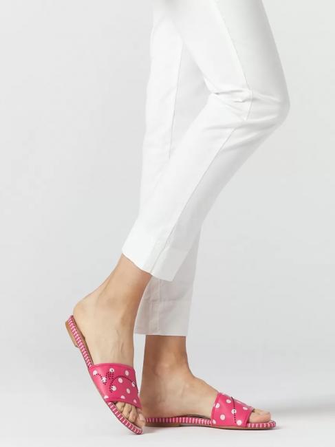 Ciabatta flat a pois  fushia / blanc - Chaussures Femme