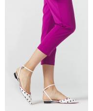 MANILA GRACE BALLERINA  Sandale plate &agrave; bride blanc noir - Chaussures Femme - 3