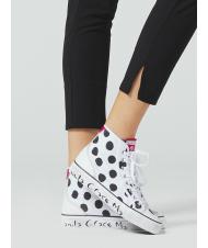 MANILA GRACE Sneaker high top a pois in canvas  blanc noir - Chaussures Femme - 4