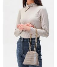 TOSCA BLU TIC-TAC Sac bandouli&egrave;re MIni en cuir imprim&eacute; crocodile taupe - Sacs pour Femme - 3