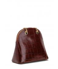 TOSCA BLU TIC-TAC Sac bandouli&egrave;re MIni en cuir imprim&eacute; crocodile rouge fonc&eacute; - Sacs pour Femme - 2