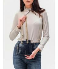 TOSCA BLU TIC-TAC Sac bandouli&egrave;re MIni en cuir imprim&eacute; crocodile bleu - Sacs pour Femme - 3