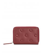 TOSCA BLU BUTTON Portefeuille moyen zipp&eacute; en cuir rouge fonc&eacute; - Portefeuilles Femme - 3