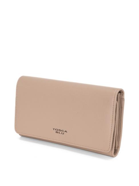 BASIC Grand portefeuille en cuir &agrave; rabat boue - Portefeuilles Femme