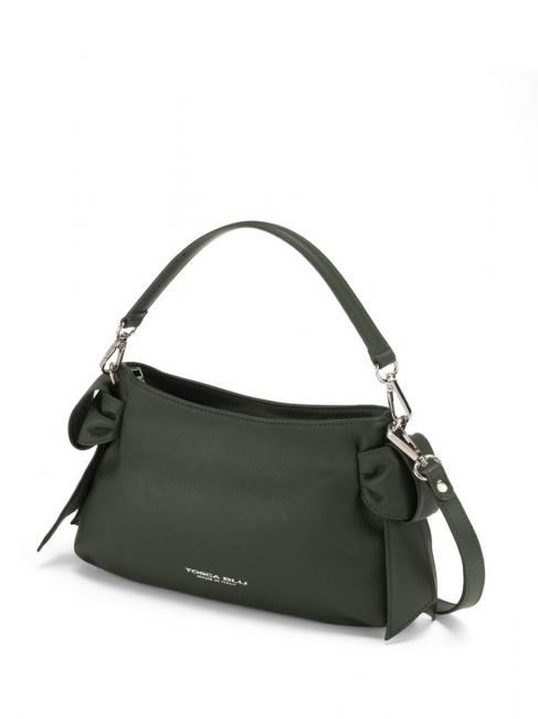 SOTTOBOSCO Petit sac en cuir avec bandouli&egrave;re vert - Sacs pour Femme