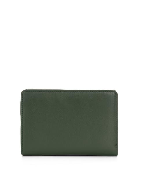BASIC Portefeuille moyen en cuir vert - Portefeuilles Femme