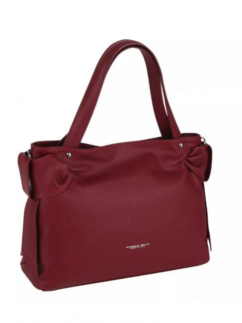 SOTTOBOSCO Sac &agrave; bandouli&egrave;re en cuir avec bandouli&egrave;re rouge fonc&eacute; - Sacs pour Femme