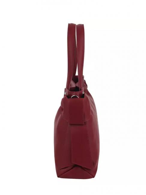 SOTTOBOSCO Sac &agrave; bandouli&egrave;re en cuir avec bandouli&egrave;re rouge fonc&eacute; - Sacs pour Femme
