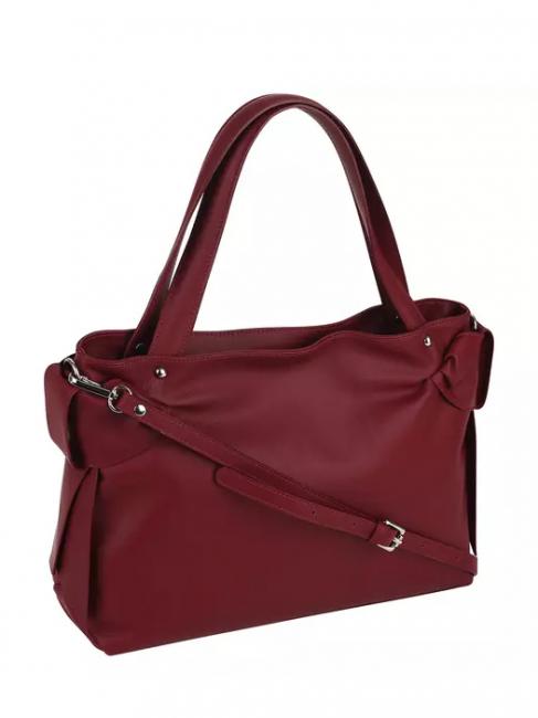 SOTTOBOSCO Sac &agrave; bandouli&egrave;re en cuir avec bandouli&egrave;re rouge fonc&eacute; - Sacs pour Femme
