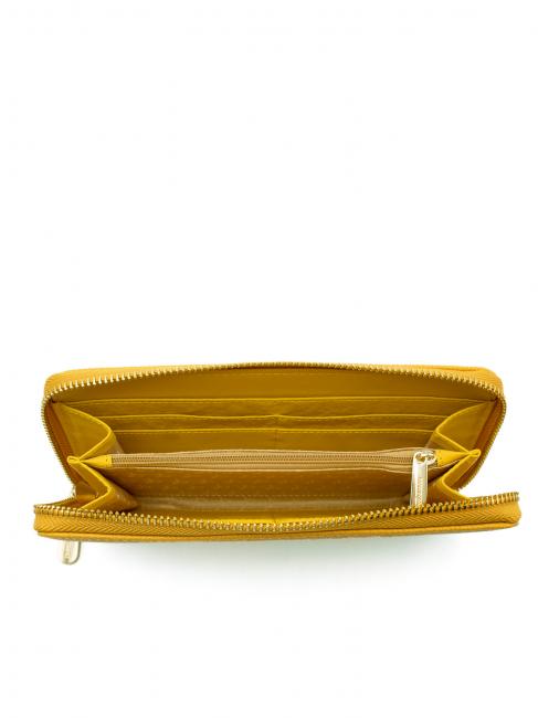 AGATA Grand portefeuille zipp&eacute; Jaune - Portefeuilles Femme