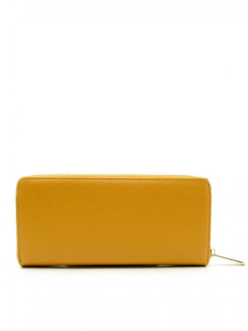 AGATA Grand portefeuille zipp&eacute; Jaune - Portefeuilles Femme