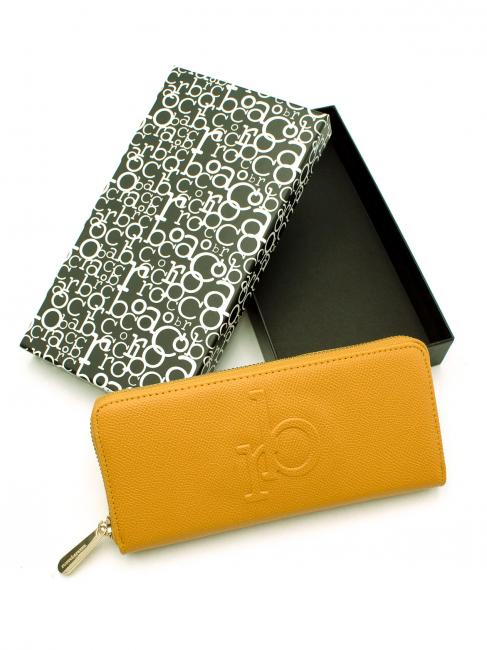 AGATA Grand portefeuille zipp&eacute; Jaune - Portefeuilles Femme