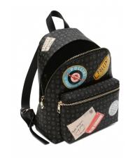 POLLINI HERITAGE PATCH Sac &agrave; dos Noir - Sacs pour Femme - 3