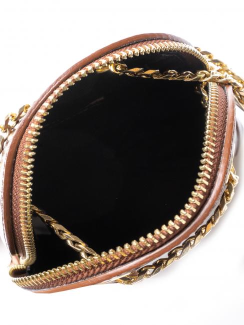 TIC-TAC Sac bandouli&egrave;re MIni en cuir imprim&eacute; crocodile MARRON - Sacs pour Femme