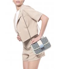 BRACCIALINI MONOGRAM Mini sac à bandoulière en tissu jacquard avion - Sacs pour Femme - 4