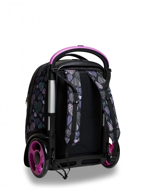 7.1 TYRE Patchyheart Girl Sac &agrave; dos &agrave; roulettes amovible Noir - Sacs &agrave; dos &agrave; roulettes