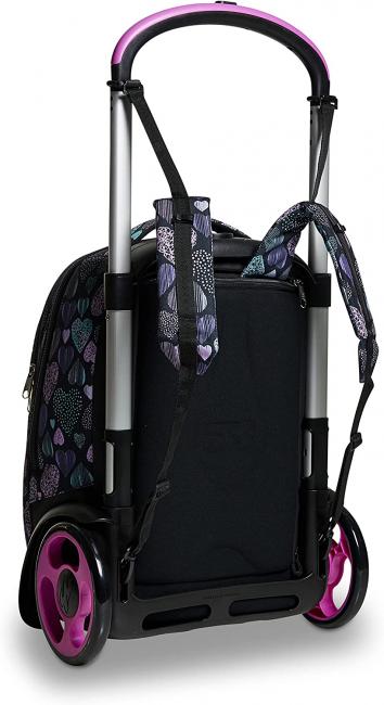 7.1 TYRE Patchyheart Girl Sac &agrave; dos &agrave; roulettes amovible Noir - Sacs &agrave; dos &agrave; roulettes