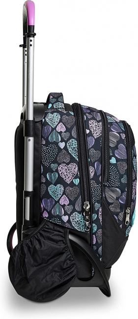 7.1 TYRE Patchyheart Girl Sac &agrave; dos &agrave; roulettes amovible Noir - Sacs &agrave; dos &agrave; roulettes