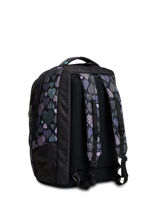 7.1 TYRE Patchyheart Girl Sac &agrave; dos &agrave; roulettes amovible Noir - Sacs &agrave; dos &agrave; roulettes