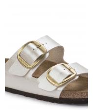 BIRKENSTOCK ARIZONA BIG BUCKLE Sandale pantoufle blanc nacr&eacute; gracieux - Chaussures Femme - 5