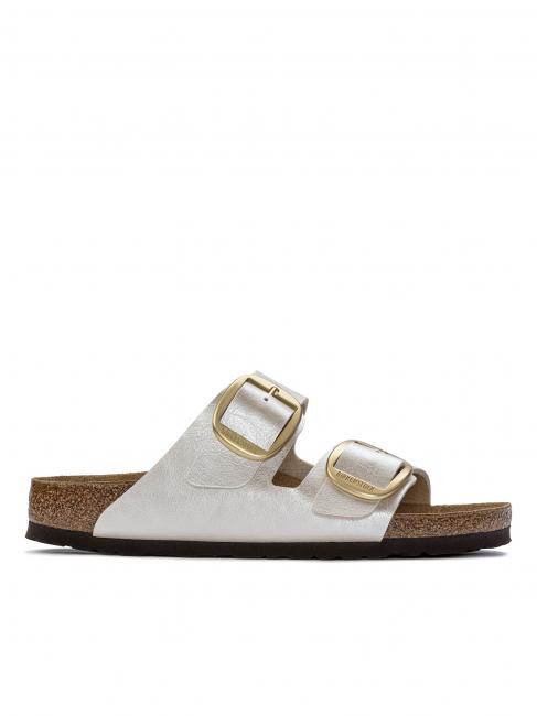 ARIZONA BIG BUCKLE Sandale pantoufle blanc nacr&eacute; gracieux - Chaussures Femme