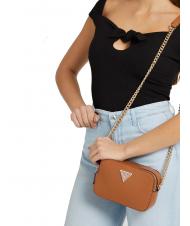 GUESS NOELLE Mini sac photo avec bandouli&egrave;re cognac l&eacute;ger - Sacs pour Femme - 4