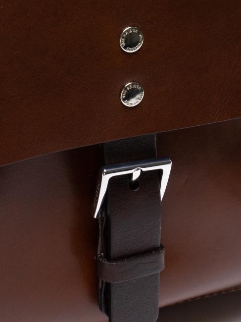 LORENZO Sac à dos en cuir pour PC 14" Marron / Palladium - Sacs à dos pour ordinateur portable