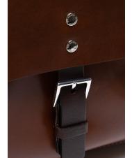 THE BRIDGE LORENZO Sac à dos en cuir pour PC 14" Marron / Palladium - Sacs à dos pour ordinateur portable - 3