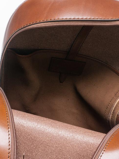 LORENZO Sac à dos en cuir pour PC 14" Marron / Palladium - Sacs à dos pour ordinateur portable