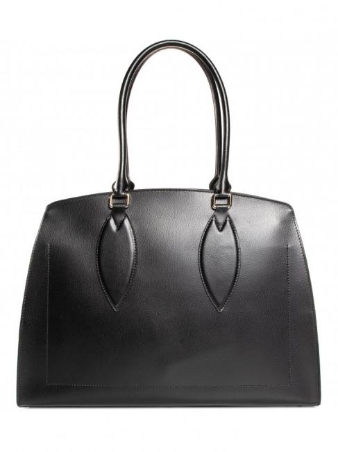 DORIS L Cabas en cuir de veau souple double avion Noir - Sacs pour Femme