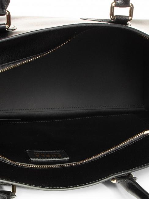 DORIS L Cabas en cuir de veau souple double avion Noir - Sacs pour Femme