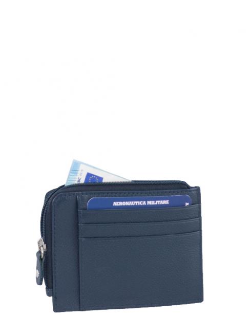 FIGHTER Portefeuille plat en cuir bleu - Portefeuilles Homme