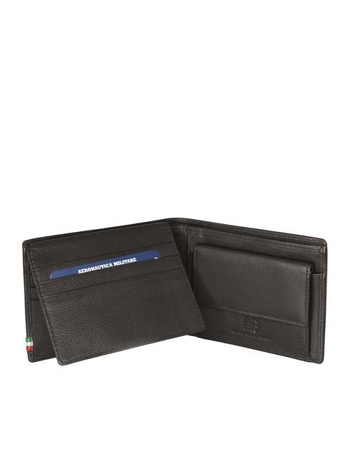 FLAG Portefeuille en cuir, avec porte-monnaie Noir - Portefeuilles Homme