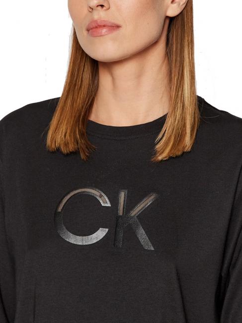 MESH LOGO T-shirt coupe d&eacute;contract&eacute;e Ck Noir - T-shirt