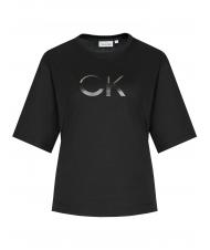 CALVIN KLEIN MESH LOGO T-shirt coupe d&eacute;contract&eacute;e Ck Noir - T-shirt - 4