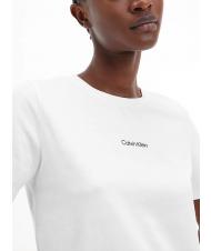 CALVIN KLEIN MICRO LOGO T-shirt en coton, coupe classique Blanc brillant - T-shirt - 3