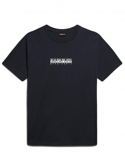 S-BOX SS T-shirt en coton &agrave; bo&icirc;te logo blu marine - T-shirt