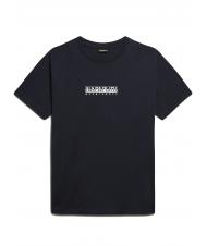 NAPAPIJRI S-BOX SS T-shirt en coton &agrave; bo&icirc;te logo blu marine - T-shirt - 4
