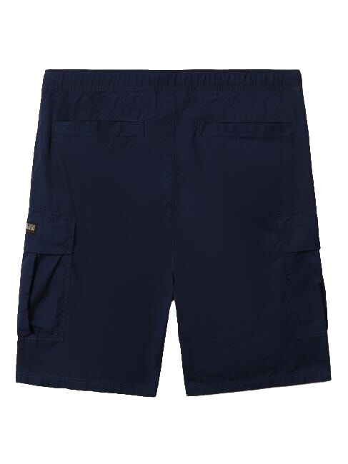 N-DRU Bermuda cargo en coton avec ceinture bleu m&eacute;di&eacute;val - Pantalon