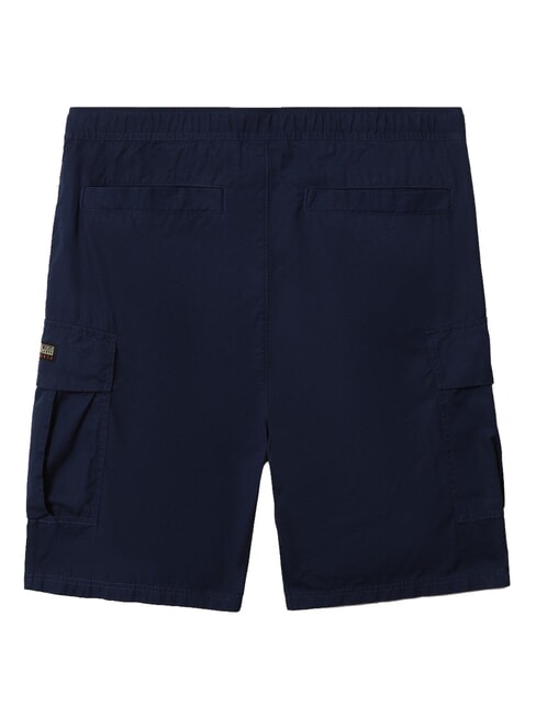 N-DRU Bermuda cargo en coton avec ceinture bleu m&eacute;di&eacute;val - Pantalon