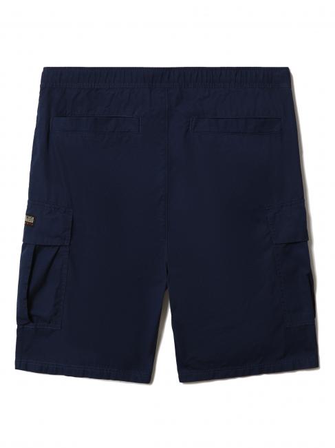 N-DRU Bermuda cargo en coton avec ceinture bleu médiéval - Pantalon