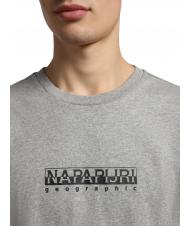 NAPAPIJRI S-BOX SS T-shirt en coton &agrave; bo&icirc;te logo gris moyen chin&eacute; - T-shirt - 3