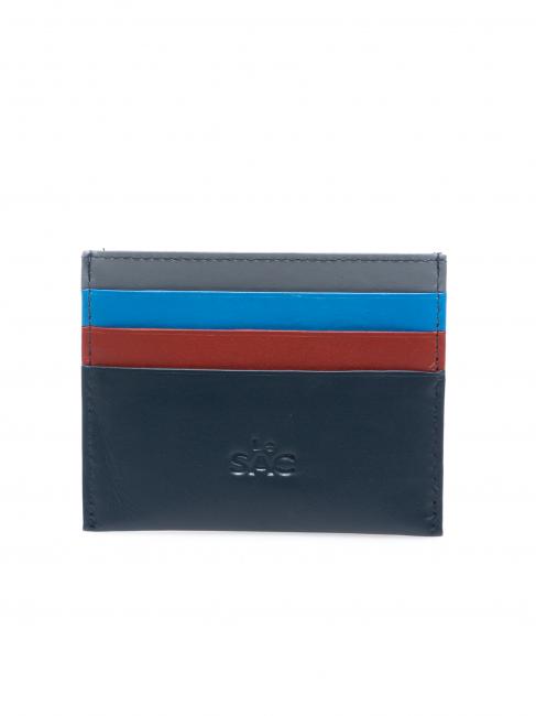 COLORFULL Porte-cartes plat en cuir bleu - Portefeuilles Homme