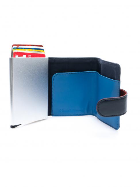 COLORFULL Portefeuille en cuir avec porte-cartes en aluminium bleu - Portefeuilles Homme